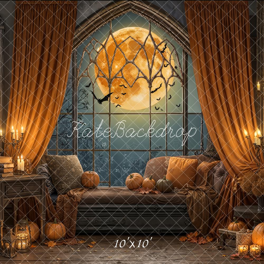 Kate Halloween Moon Pumpkins Window Backdrop Designed by Emetselch - Image 7