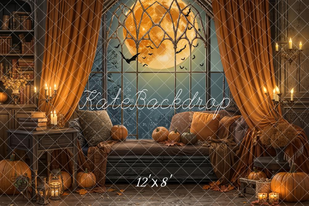 Kate Halloween Moon Pumpkins Window Backdrop Designed by Emetselch - Image 8