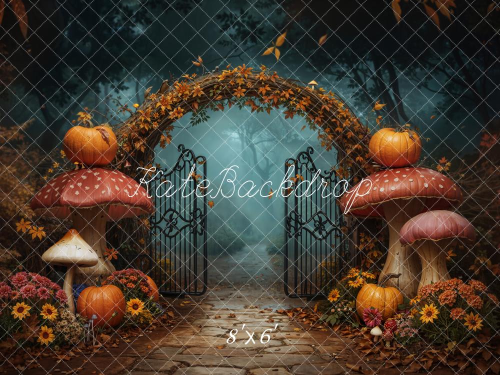 Kate Halloween Pumpkin Mushroom Arch Gate Backdrop Designed by Chain Photography - Image 3