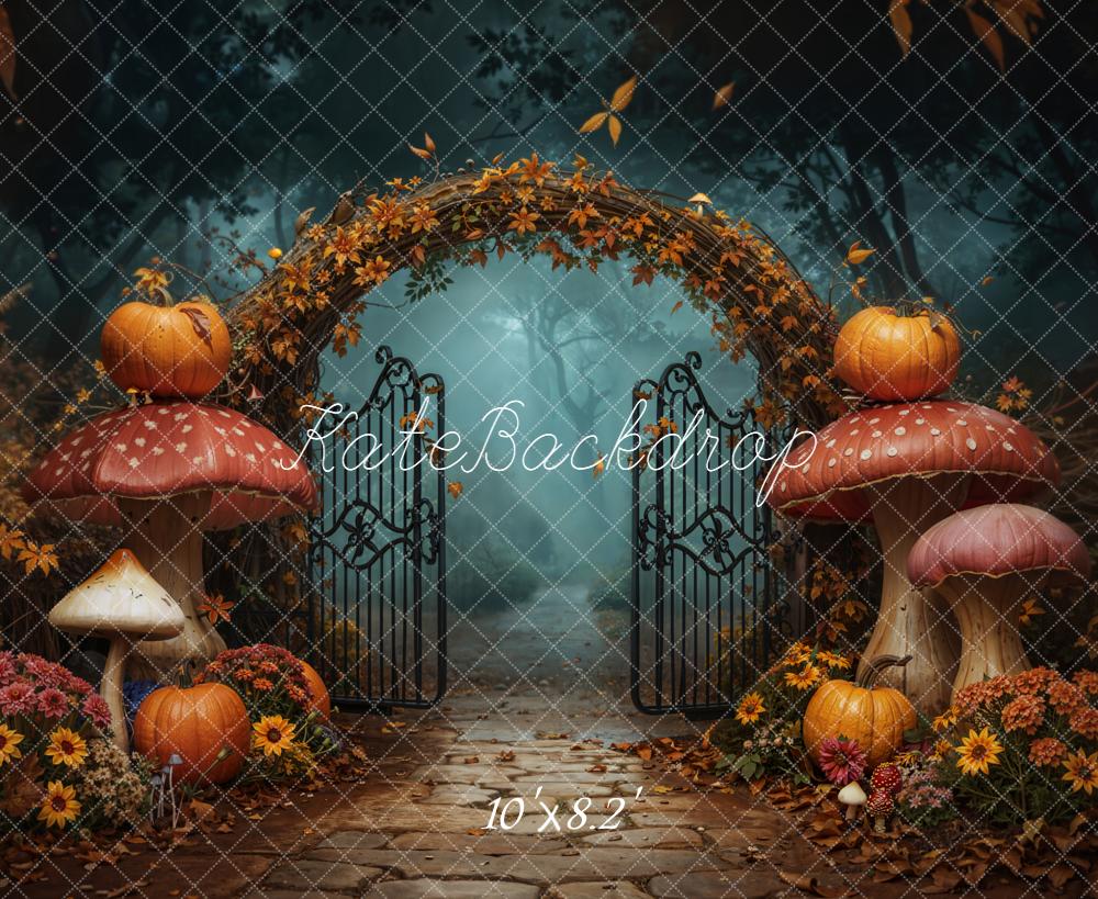 Kate Halloween Pumpkin Mushroom Arch Gate Backdrop Designed by Chain Photography - Image 6