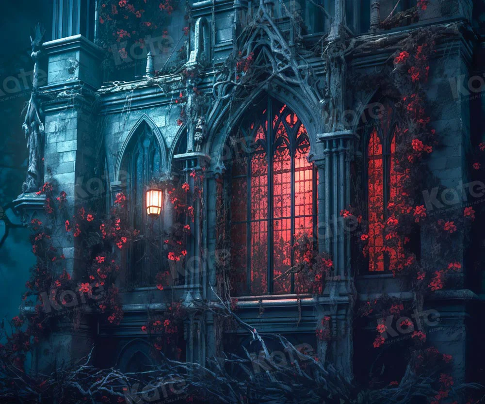 Kate Halloween Night Castle Window Backdrop Designed by Chain Photography - Image 3