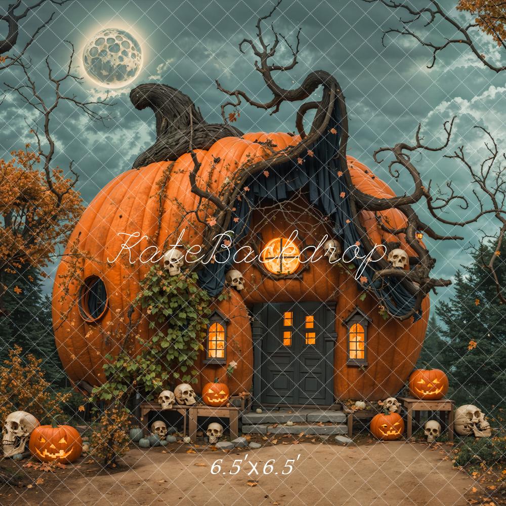 Kate Halloween Night Magical Pumpkin House Backdrop Designed by Emetselch - Image 2