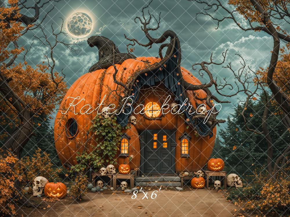 Kate Halloween Night Magical Pumpkin House Backdrop Designed by Emetselch - Image 3