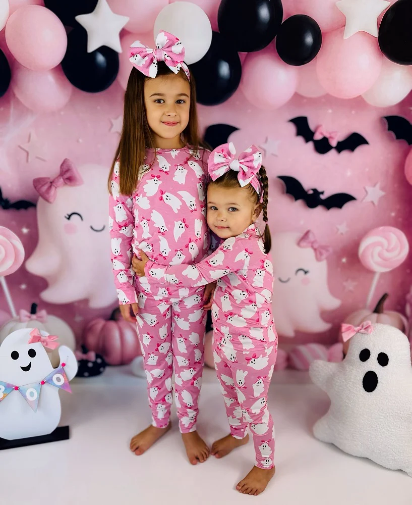 Kate Halloween Pink Ghost Balloons Backdrop Designed by Ashley Paul - Image 2