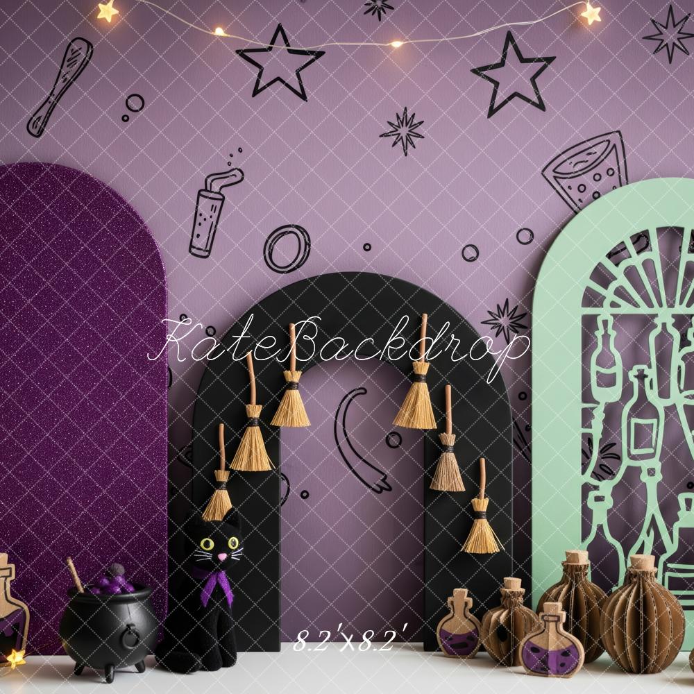Kate Halloween Potions Stars Purple Backdrop Designed by Patty Robert - Image 5