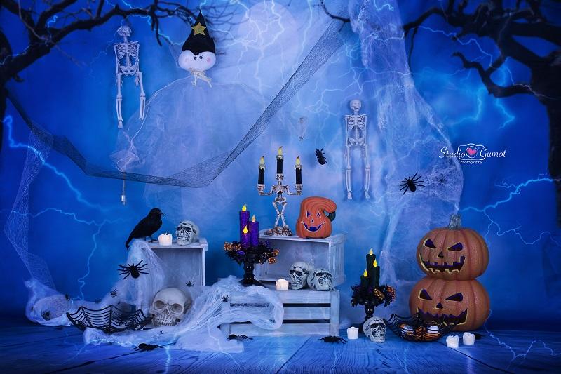 Kate Halloween Pumpkin And Dragonfly Decorations Backdrop for Photography designed by Studio Gumot - Image 2