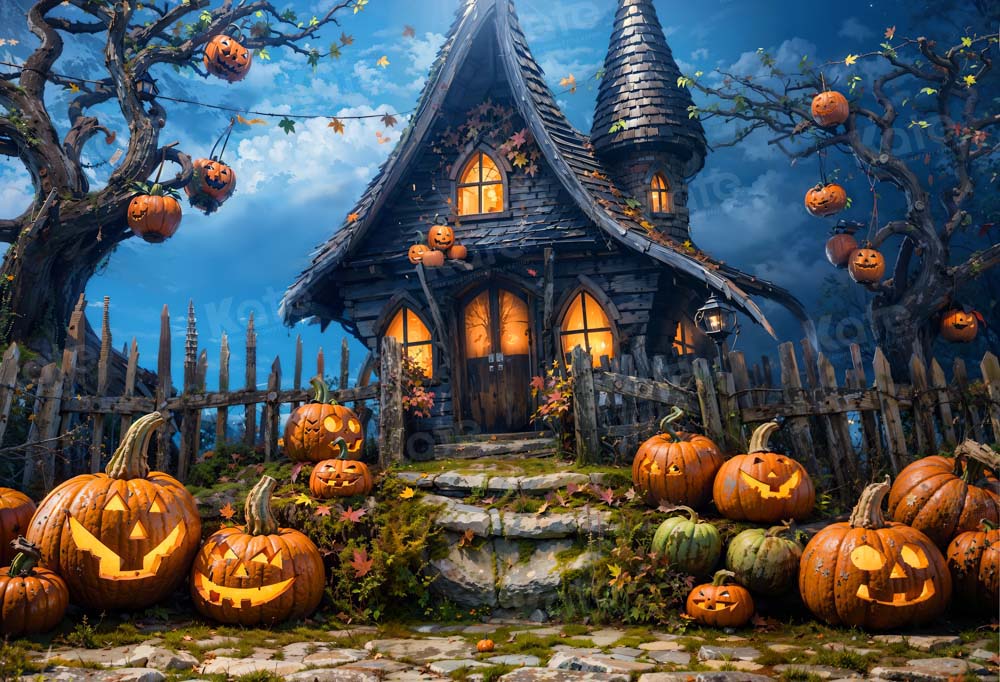 Kate Halloween Pumpkin Castle Backdrop Designed by Chain Photography - Image 2