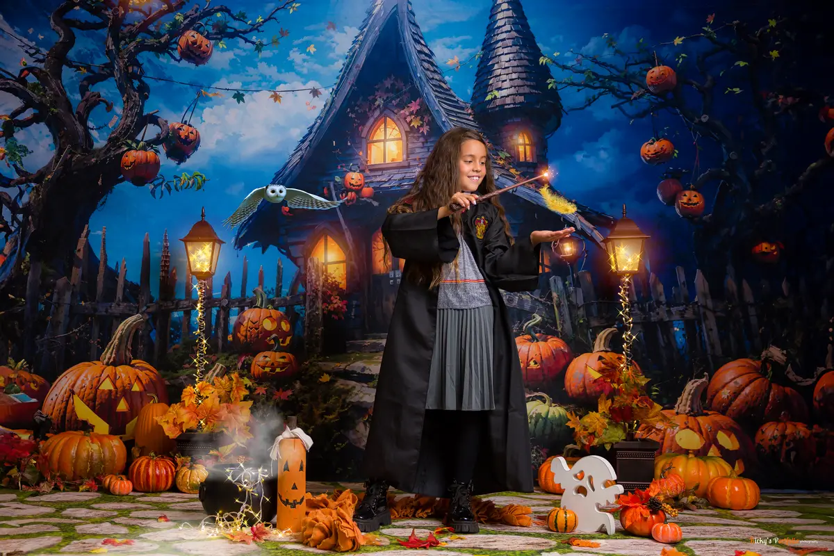 Kate Halloween Pumpkin Castle Backdrop Designed by Chain Photography - Image 3
