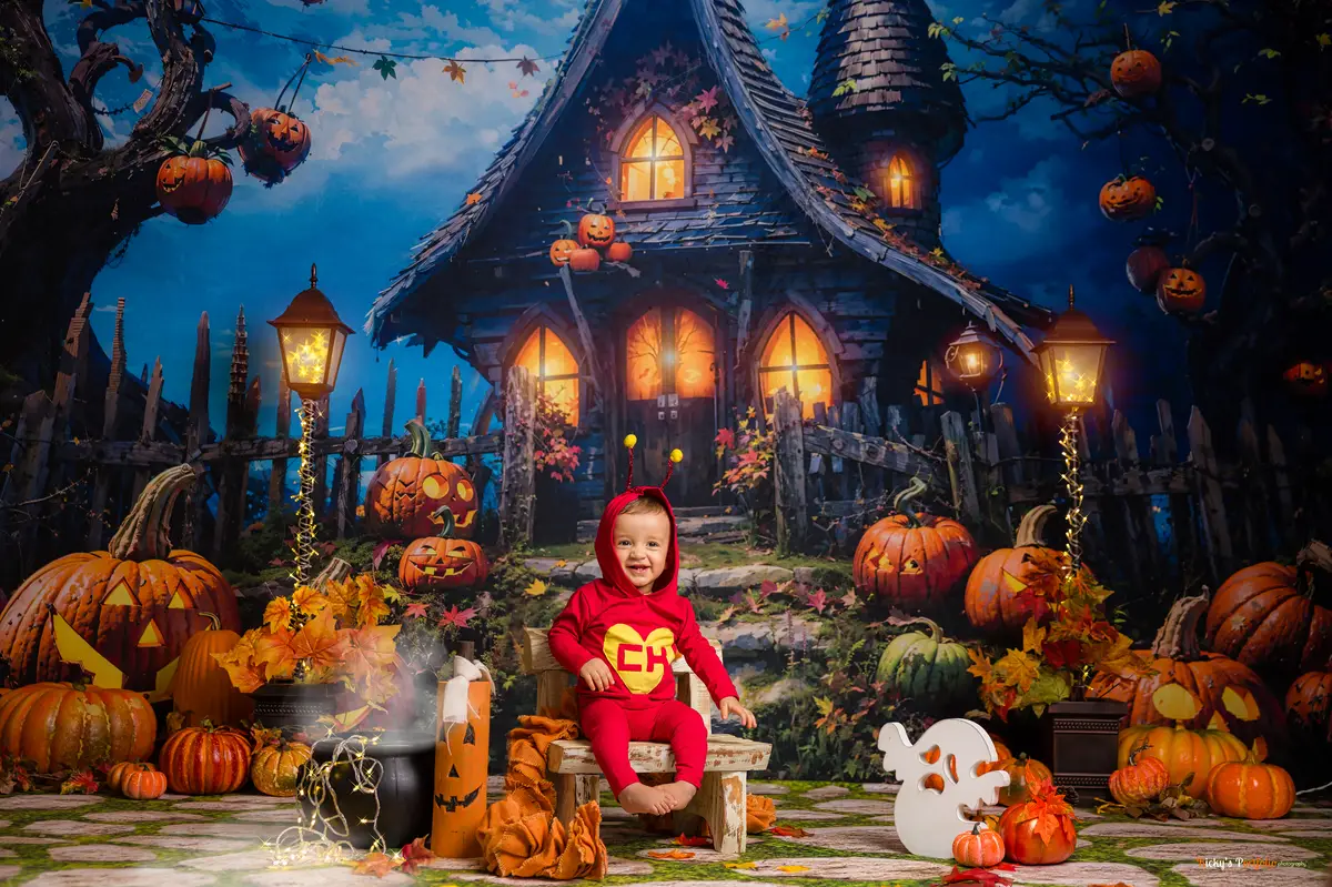 Kate Halloween Pumpkin Castle Backdrop Designed by Chain Photography - Image 4