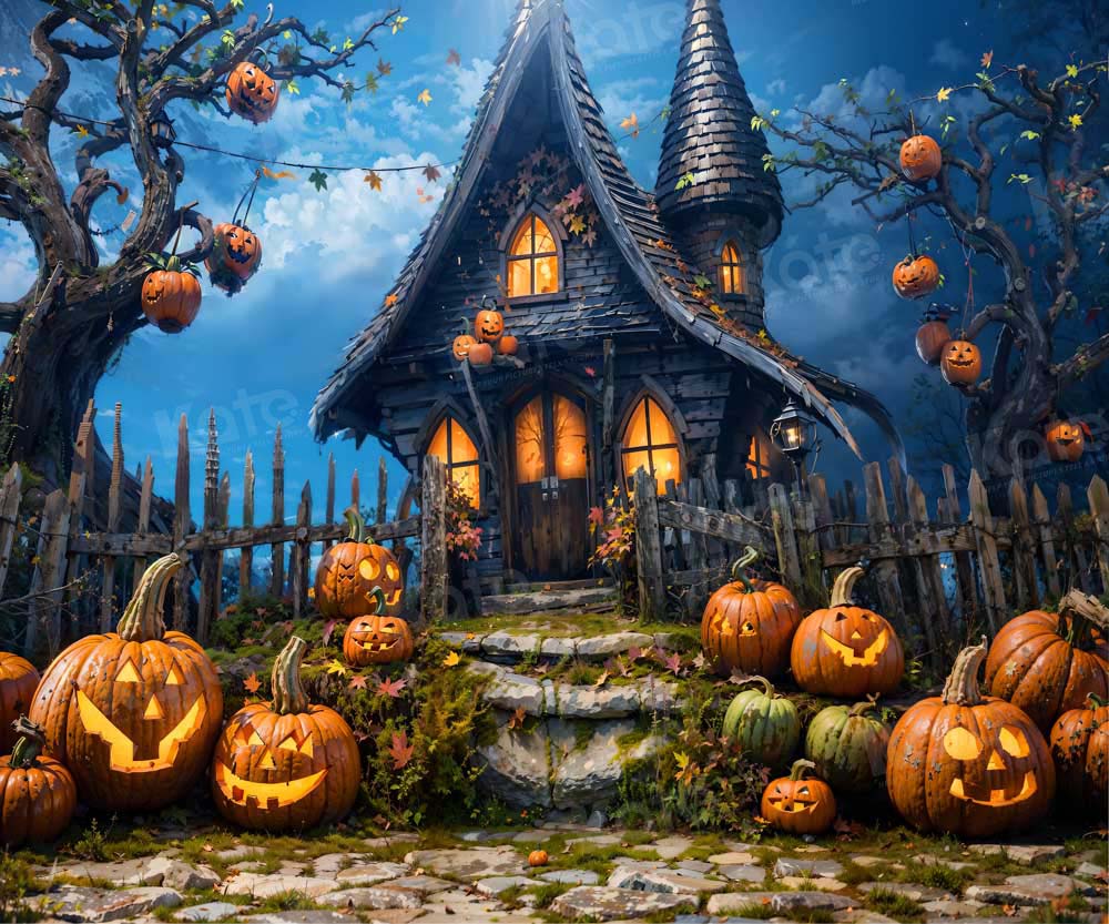 Kate Halloween Pumpkin Castle Backdrop Designed by Chain Photography - Image 6