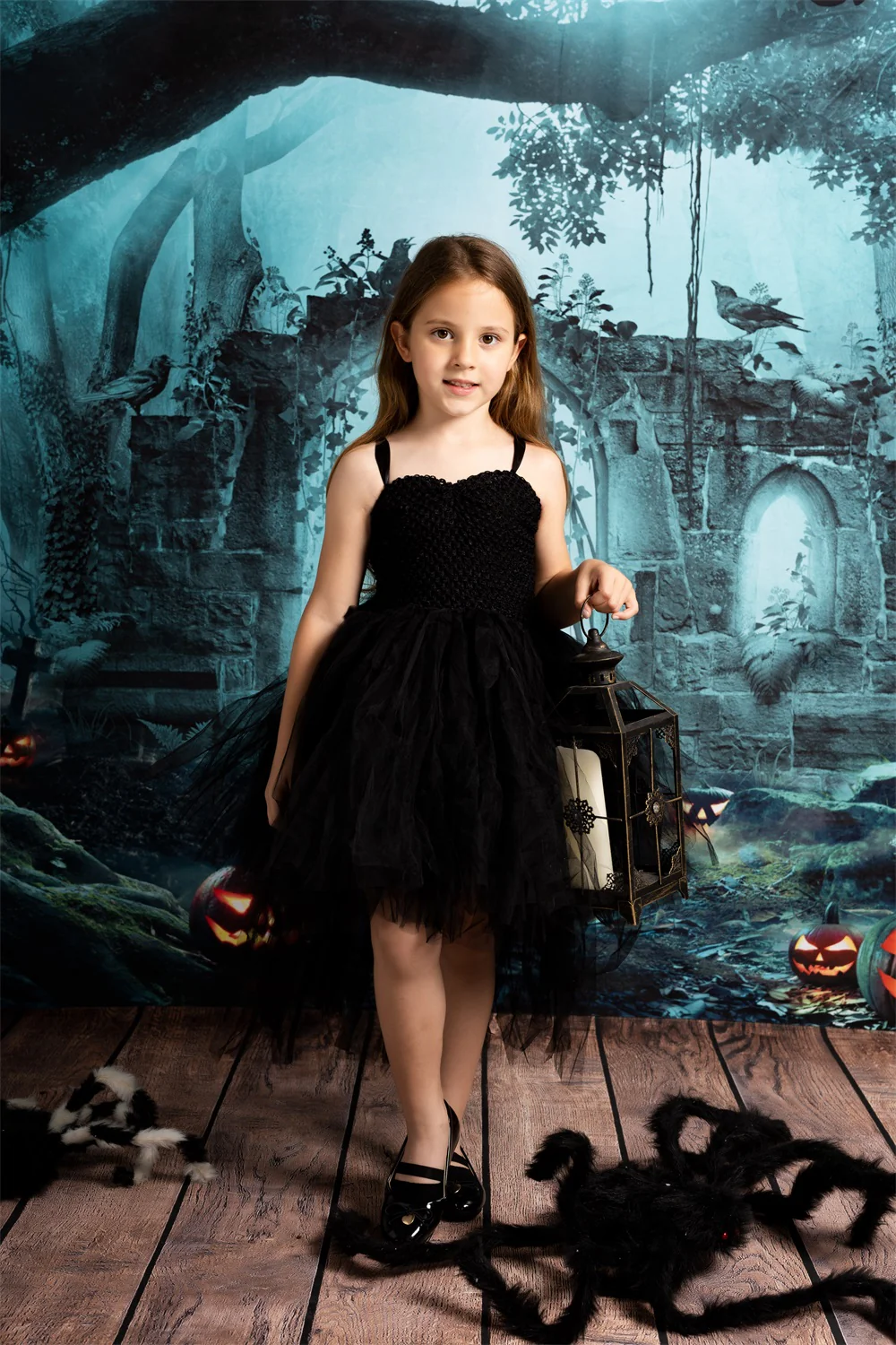 Kate Halloween Pumpkin Forest Backdrop for Photography - Image 6