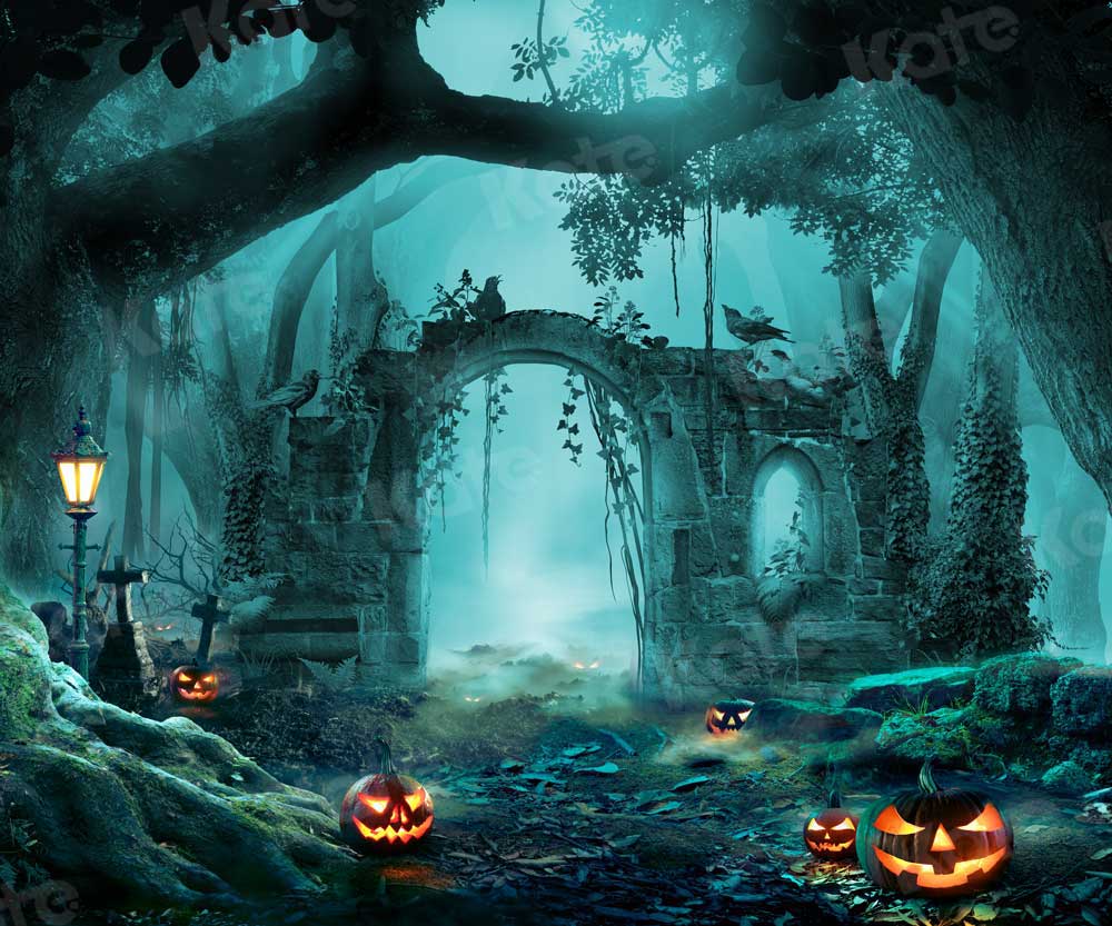 Kate Halloween Pumpkin Forest Backdrop for Photography - Image 7