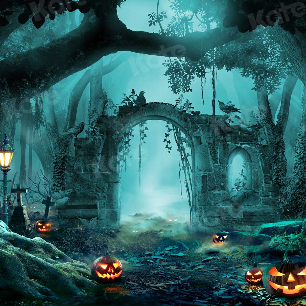 Kate Halloween Pumpkin Forest Backdrop for Photography - Image 8