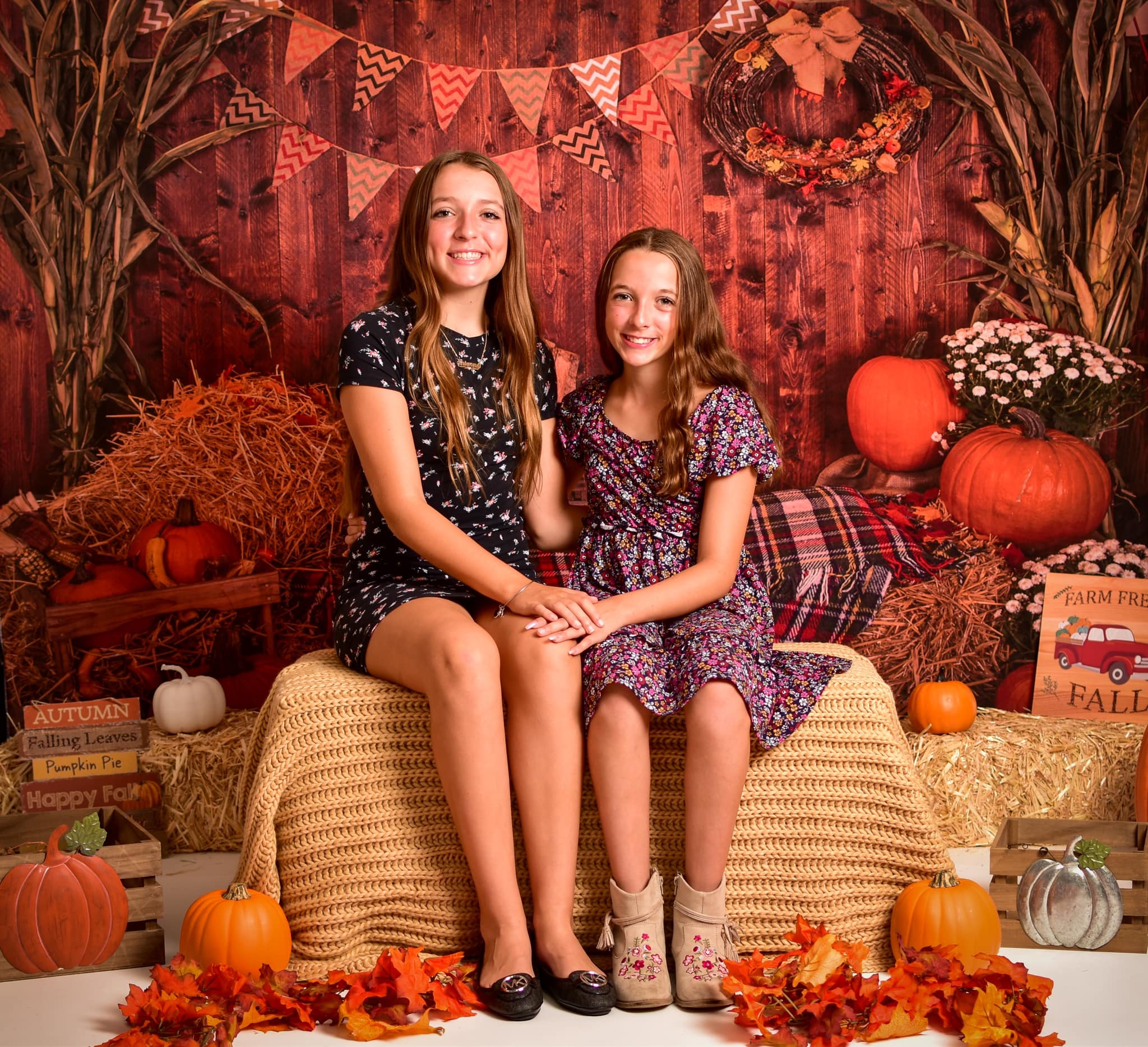 Kate Halloween Pumpkin Haystack Autumn Backdrop for Photograpy - Image 3