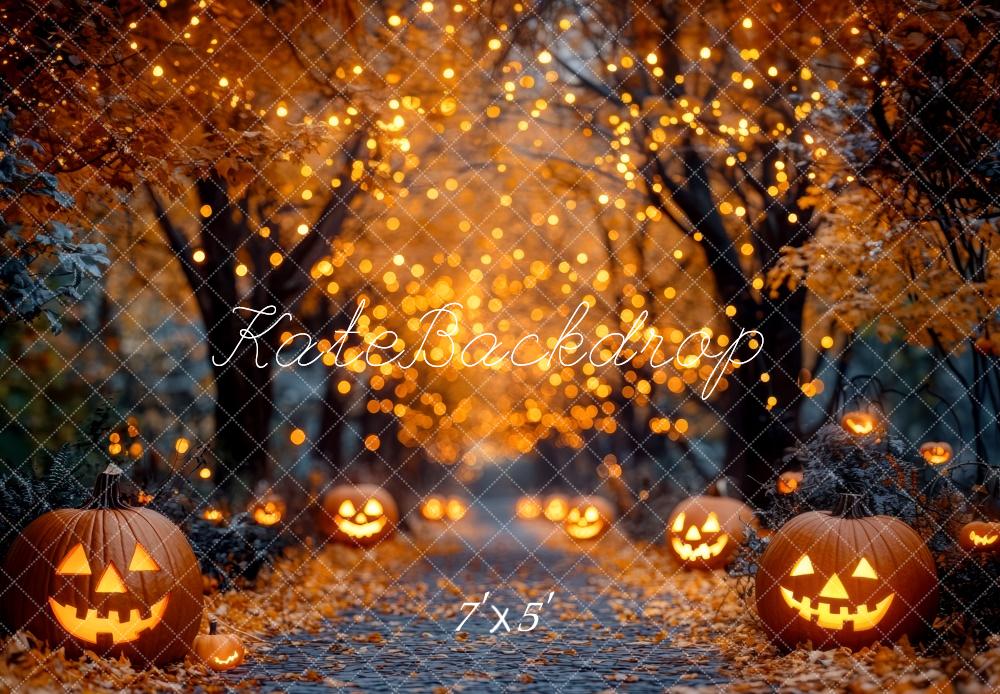 Kate Halloween Pumpkin Lights Path Backdrop Designed by Mini MakeBelieve - Image 2