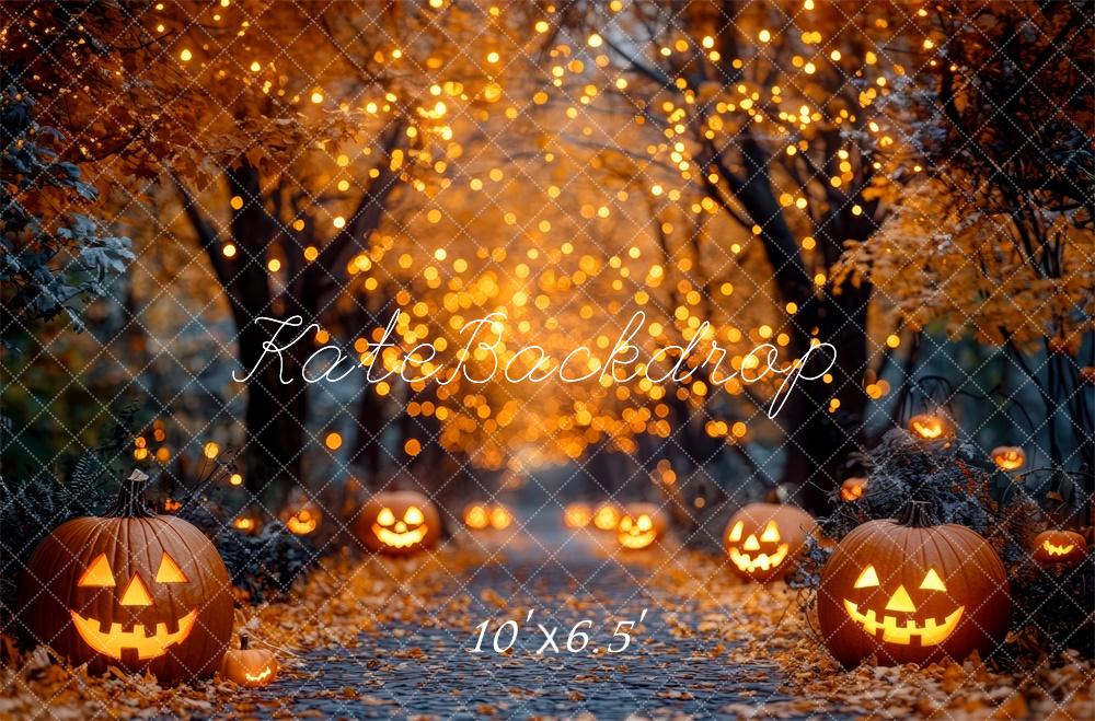 Kate Halloween Pumpkin Lights Path Backdrop Designed by Mini MakeBelieve - Image 6