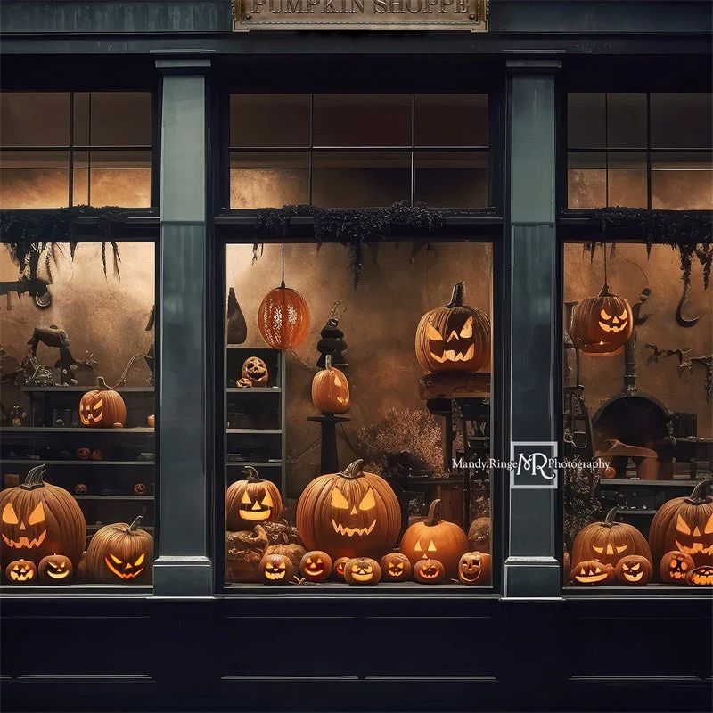 Kate Halloween Pumpkin Shoppe Storefront Backdrop Designed by Mandy Ringe Photography - Image 2