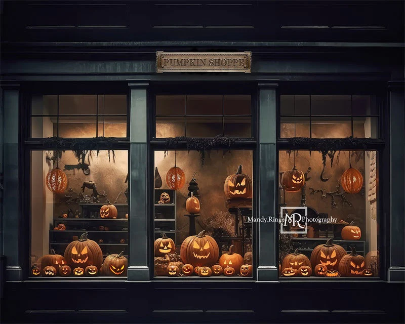 Kate Halloween Pumpkin Shoppe Storefront Backdrop Designed by Mandy Ringe Photography - Image 3