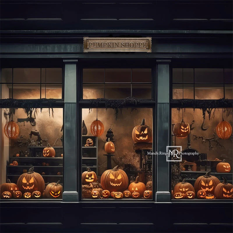Kate Halloween Pumpkin Shoppe Storefront Backdrop Designed by Mandy Ringe Photography - Image 4