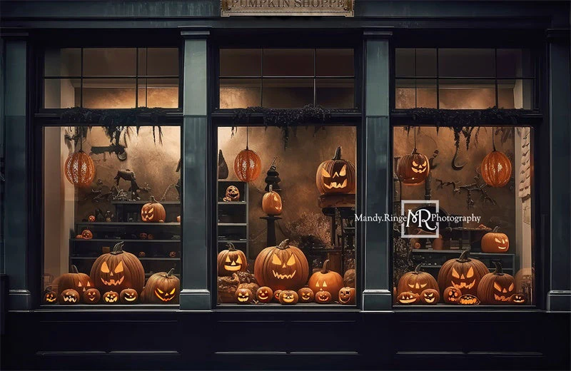 Kate Halloween Pumpkin Shoppe Storefront Backdrop Designed by Mandy Ringe Photography - Image 6
