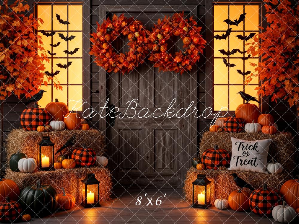 Kate Halloween Pumpkins Autumn Wreaths Backdrop Designed by Patty Robert - Image 3