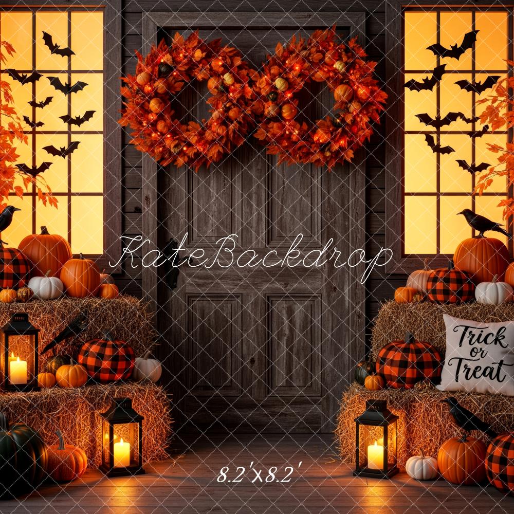 Kate Halloween Pumpkins Autumn Wreaths Backdrop Designed by Patty Robert - Image 5
