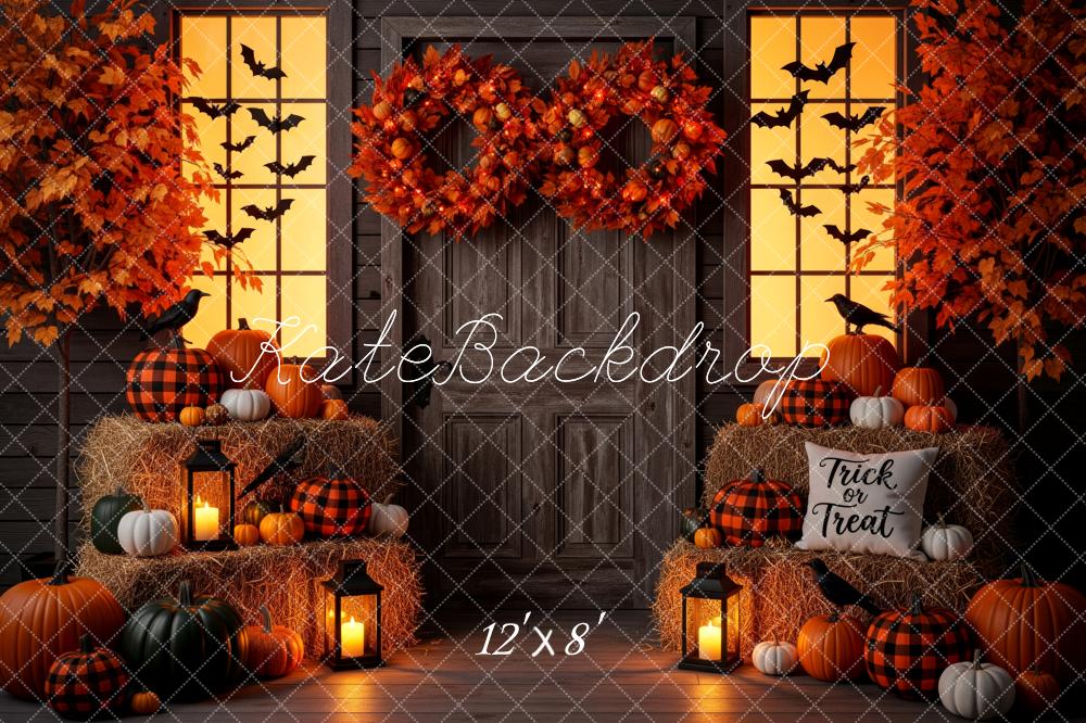 Kate Halloween Pumpkins Autumn Wreaths Backdrop Designed by Patty Robert - Image 8