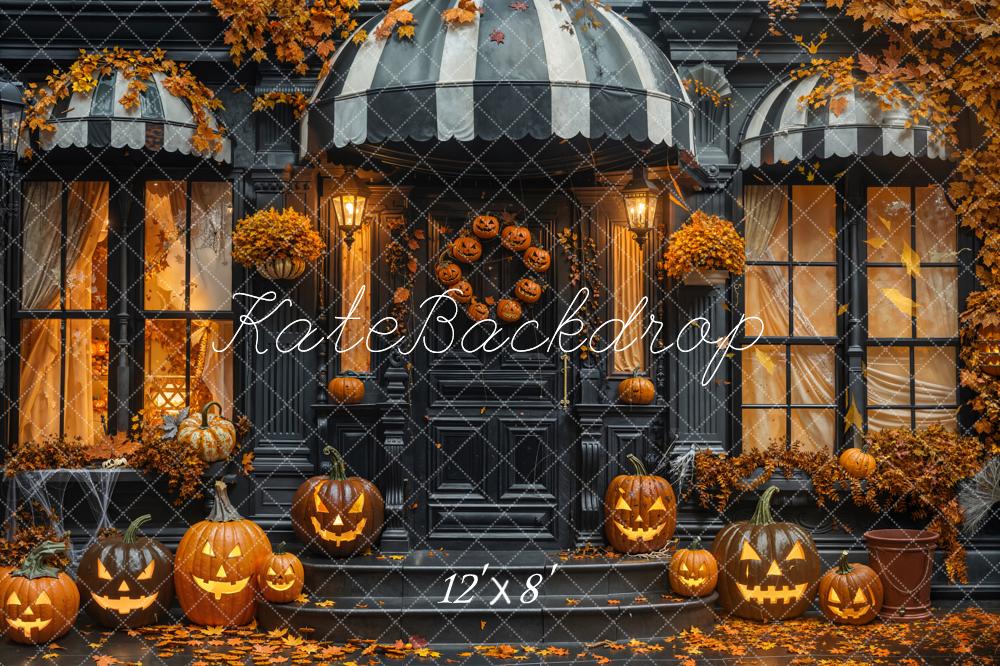 Kate Halloween Pumpkins Doorway Fleece Backdrop Designed by Emetselch - Image 2