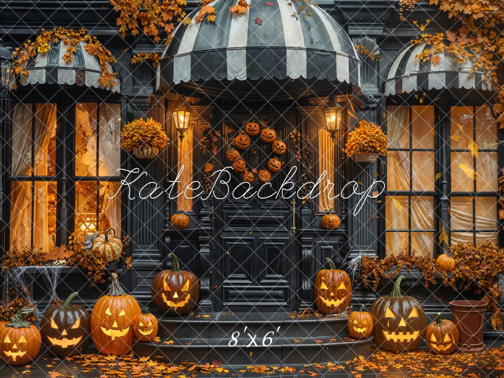 Kate Halloween Pumpkins Doorway Fleece Backdrop Designed by Emetselch - Image 3