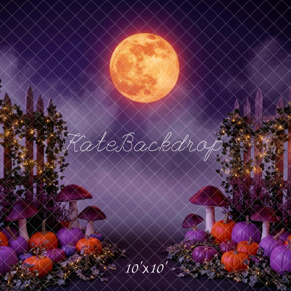 Kate Purple Halloween Pumpkins Lanterns Moon Backdrop Designed by Patty Robert - Image 7