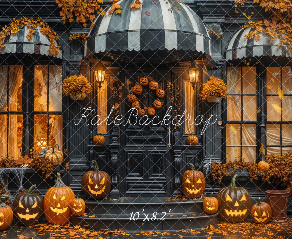 Kate Halloween Pumpkins Porch Backdrop Designed by Emetselch - Image 5