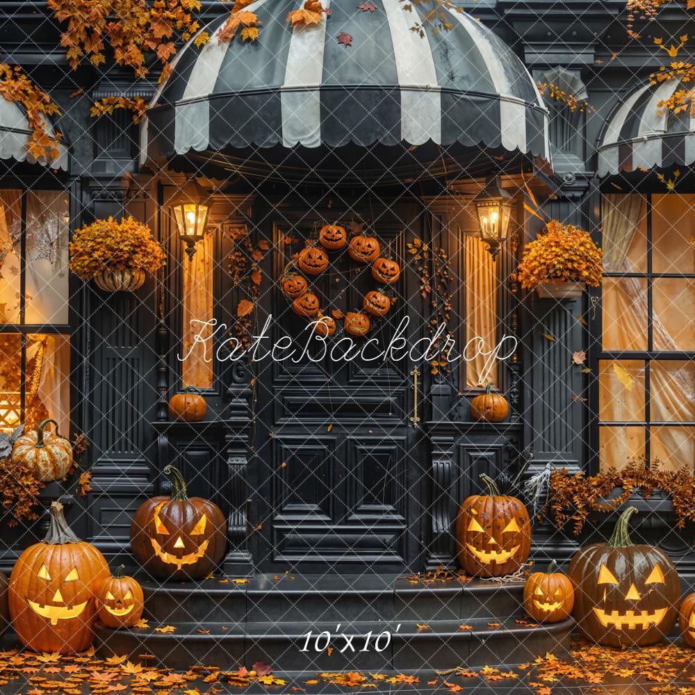 Kate Halloween Pumpkins Porch Backdrop Designed by Emetselch - Image 6