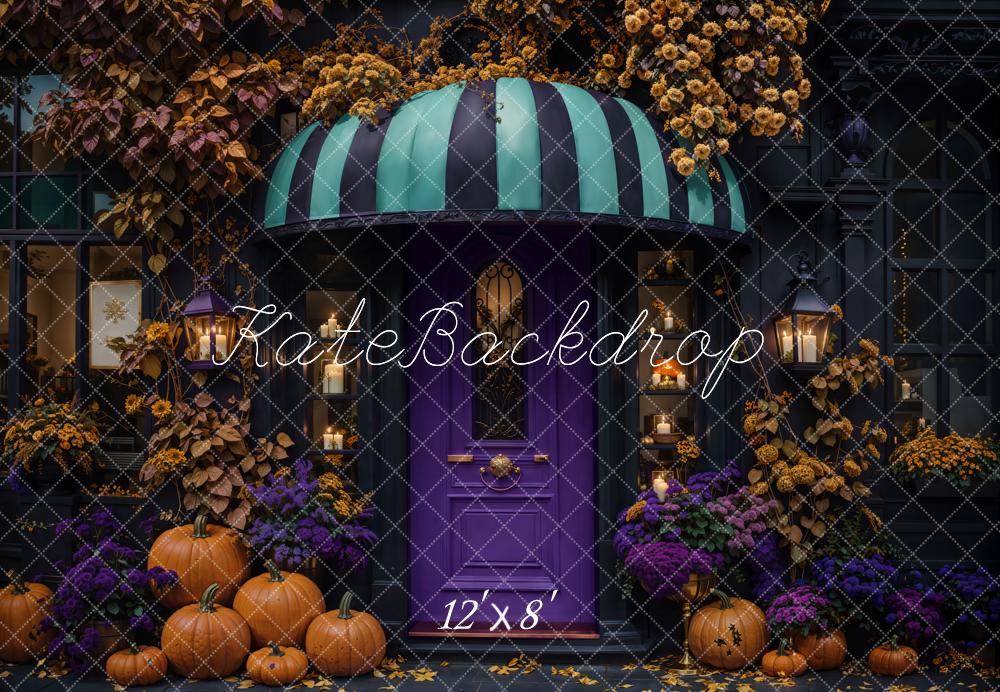 Kate Halloween Pumpkins Purple Door Fleece Backdrop Designed by Emetselch - Image 4
