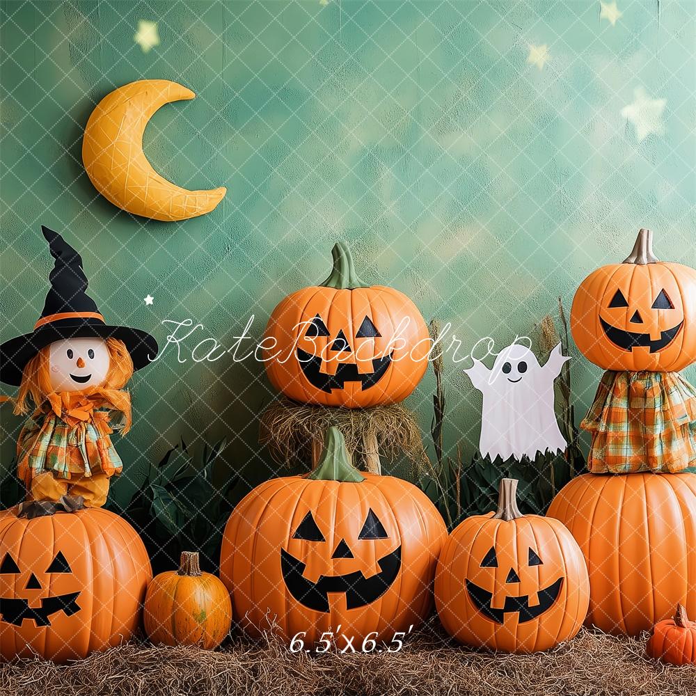 Kate Halloween Pumpkins Scarecrow Backdrop Designed by Patty Robert - Image 2