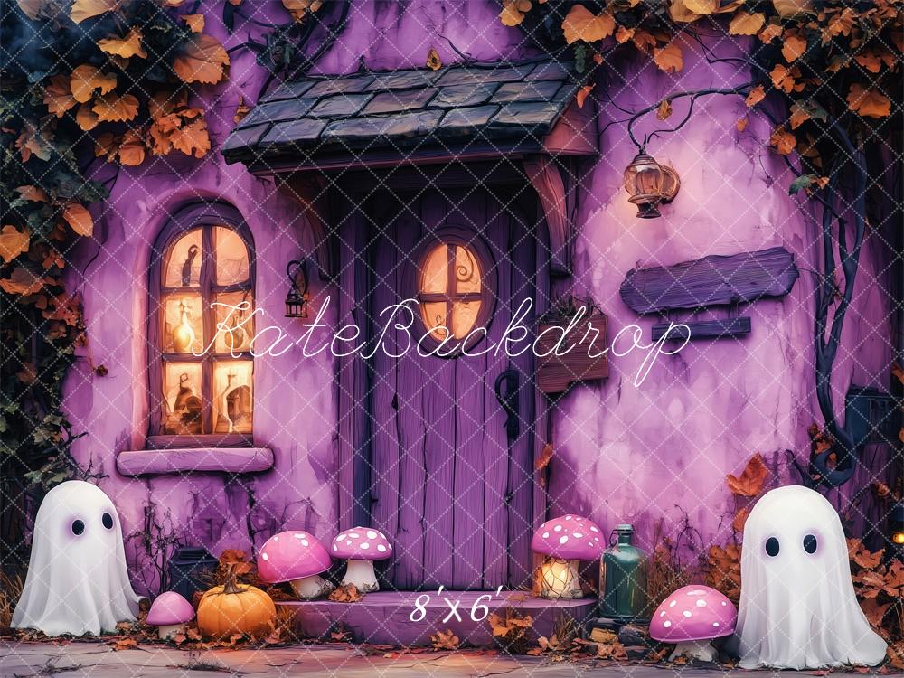 Kate Halloween Purple Haunted House Backdrop Designed by Patty Robert - Image 3