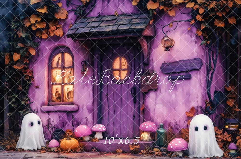 Kate Halloween Purple Haunted House Backdrop Designed by Patty Robert - Image 4
