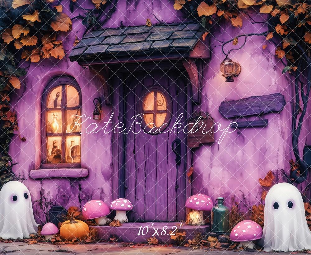 Kate Halloween Purple Haunted House Backdrop Designed by Patty Robert - Image 5