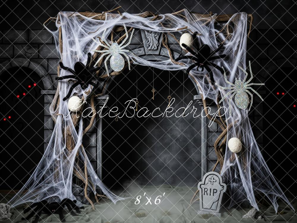 Kate Halloween Spider Webs Spiders Backdrop Designed by Patty Robert - Image 3