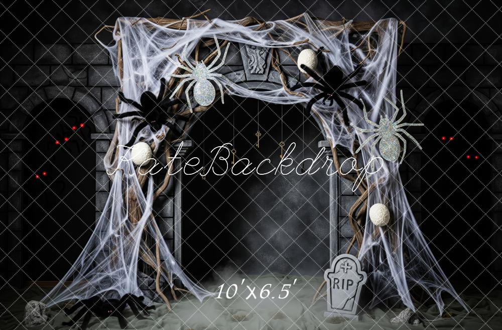 Kate Halloween Spider Webs Spiders Backdrop Designed by Patty Robert - Image 4