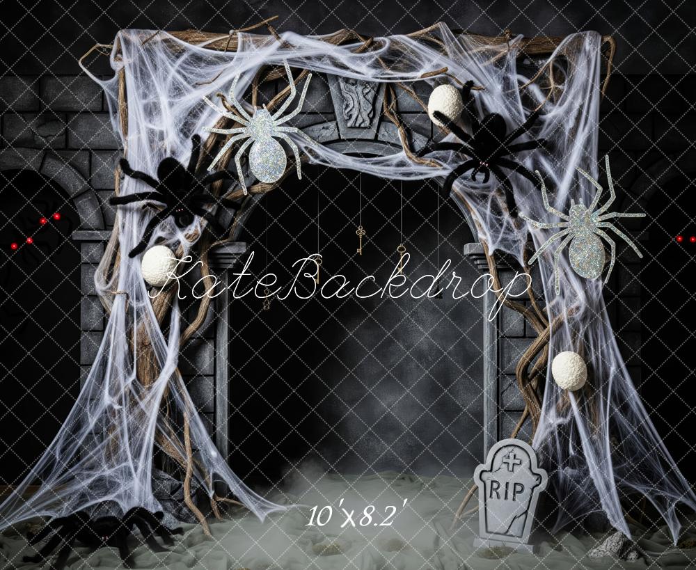 Kate Halloween Spider Webs Spiders Backdrop Designed by Patty Robert - Image 6