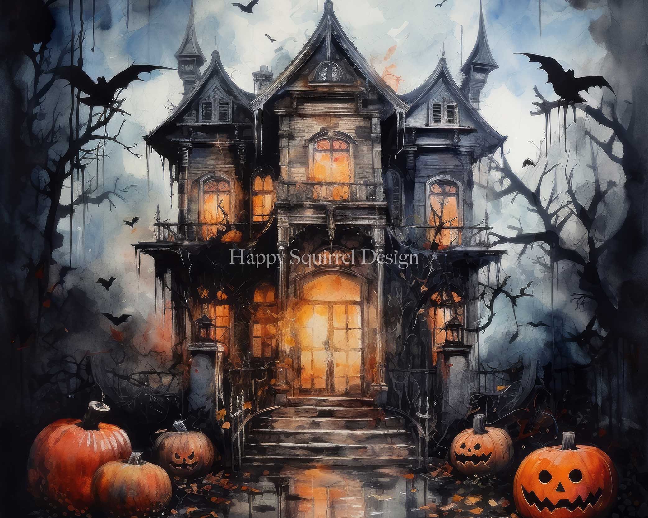 Kate Halloween Spooky Mansion Backdrop Designed by Happy Squirrel Design - Image 3