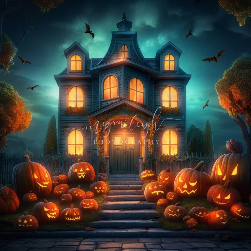 Kate Halloween Spooky Pumpkin House Backdrop Designed by Megan Leigh Photography - Image 2