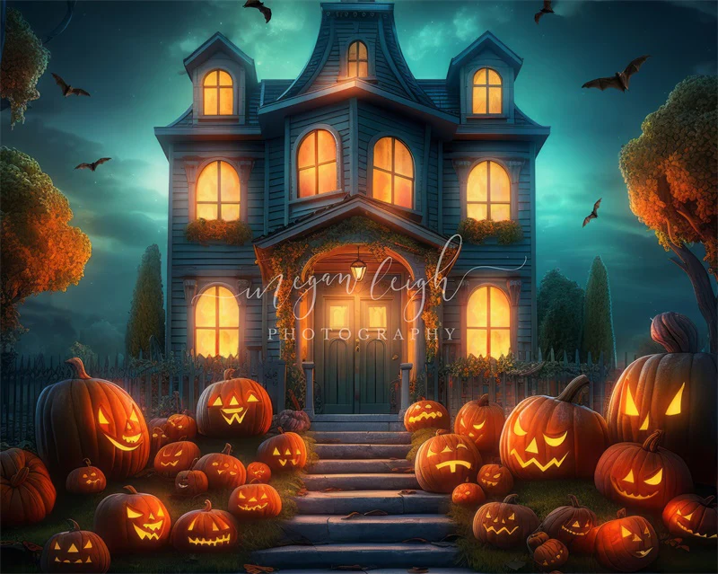 Kate Halloween Spooky Pumpkin House Backdrop Designed by Megan Leigh Photography - Image 4