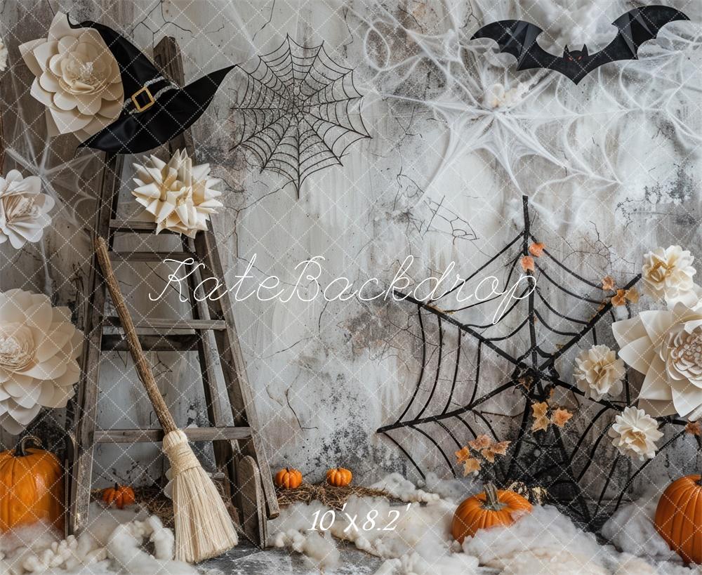 Kate Halloween Spooky Pumpkins Spiderweb Backdrop Designed by Mini MakeBelieve - Image 5