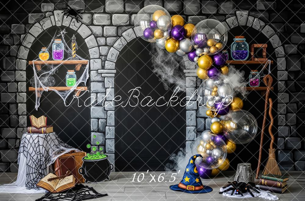 Kate Halloween Stone Arch Potions Wizard Hat Backdrop Designed by Patty Robert - Image 4