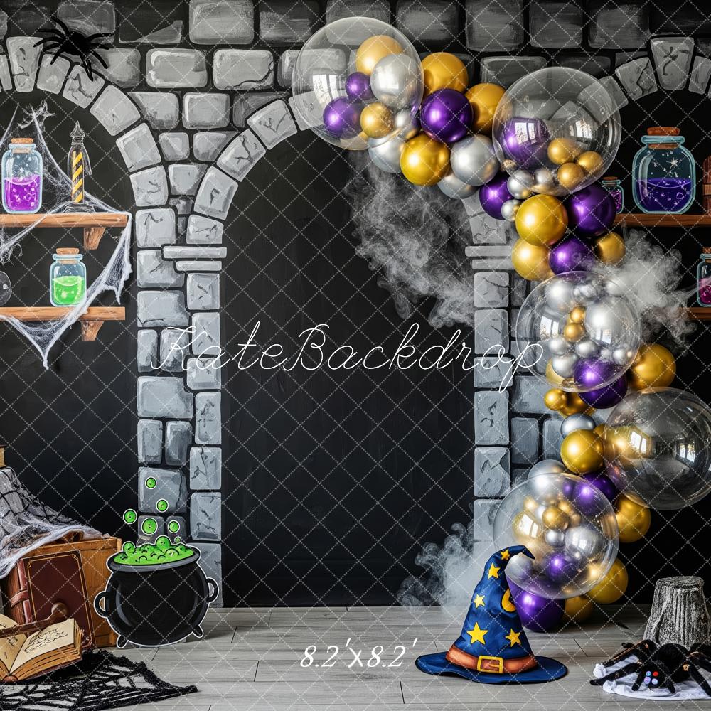 Kate Halloween Stone Arch Potions Wizard Hat Backdrop Designed by Patty Robert - Image 5