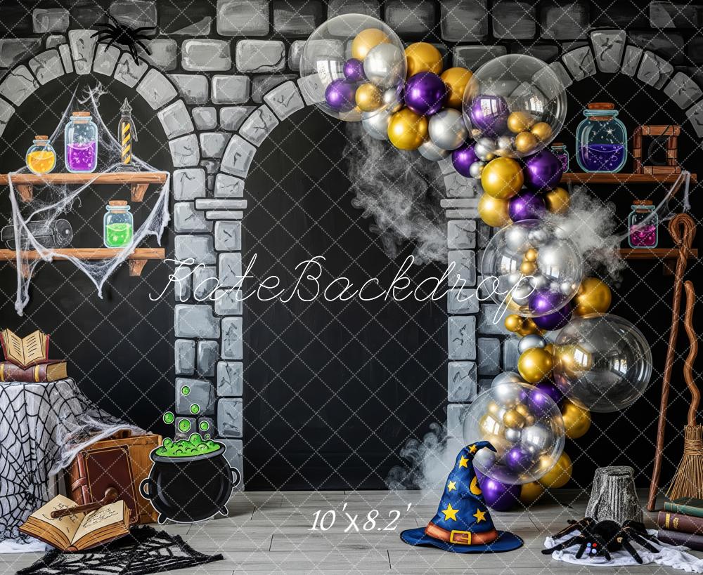 Kate Halloween Stone Arch Potions Wizard Hat Backdrop Designed by Patty Robert - Image 6