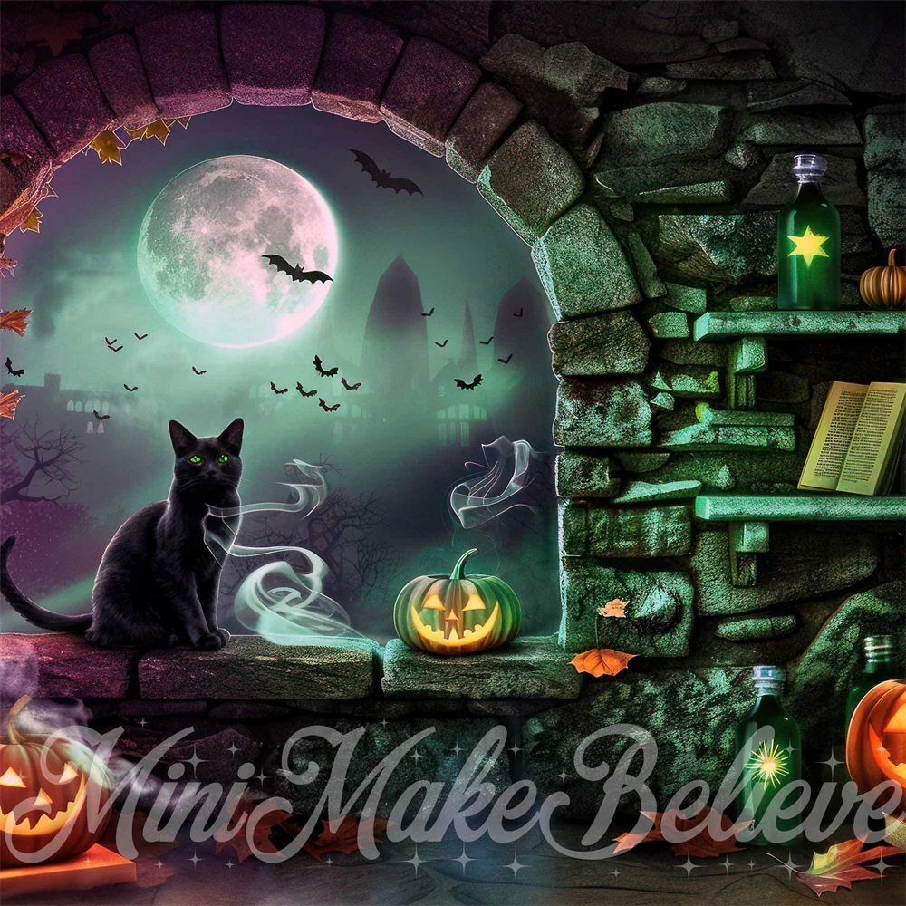 Kate Halloween Stone Arched Witch Room Backdrop Designed by Mini MakeBelieve - Image 4