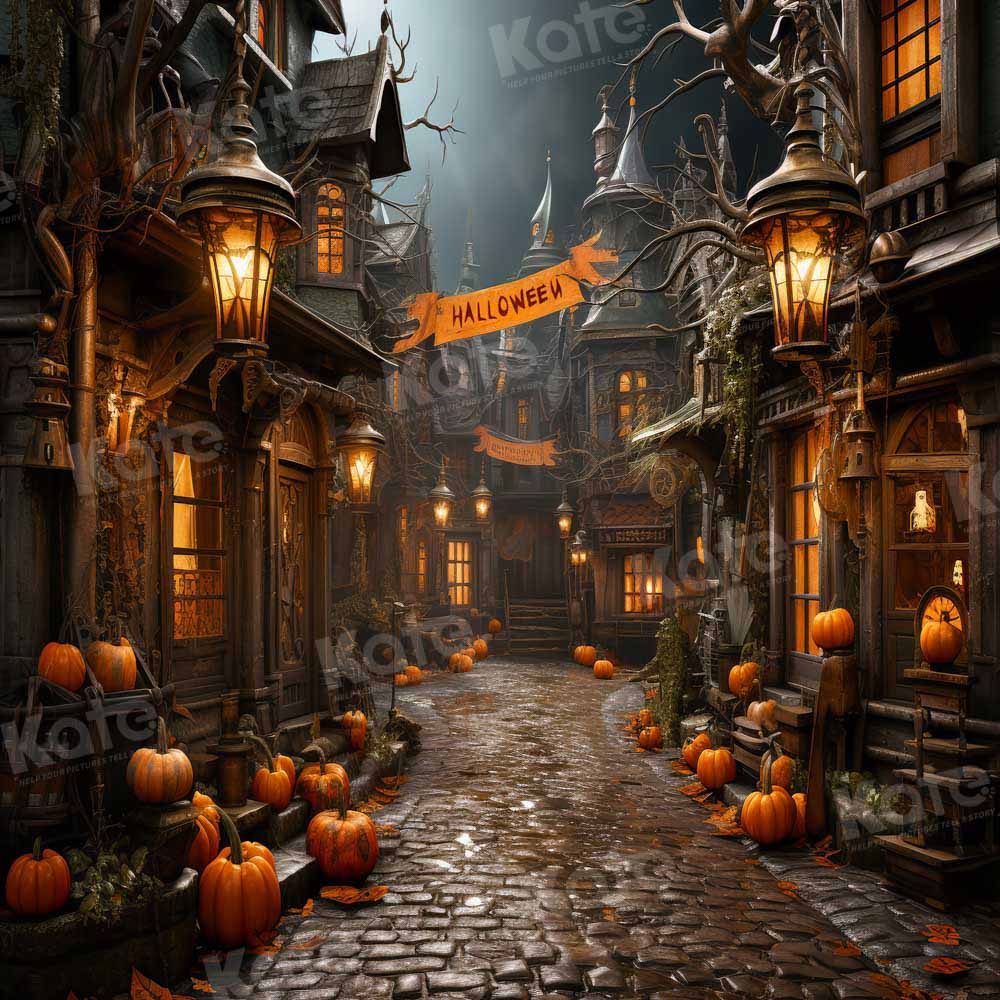 Kate Halloween Street Pumpkin Backdrop Designed by Emetselch - Image 5