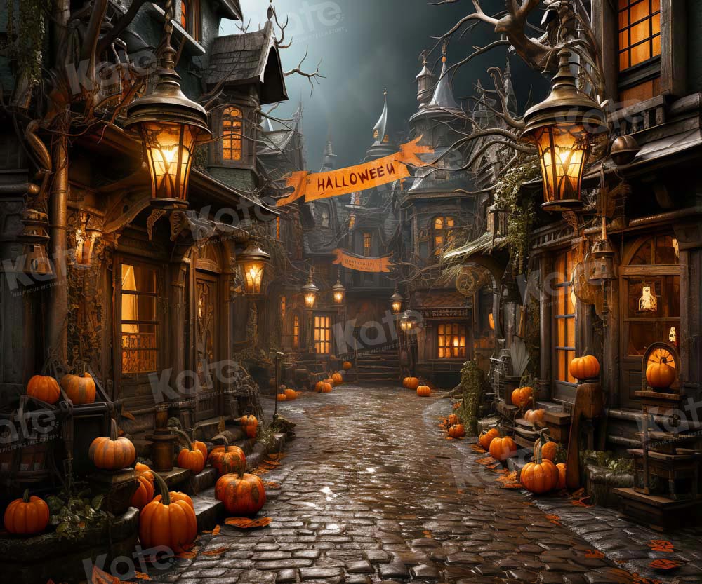 Kate Halloween Street Pumpkin Backdrop Designed by Emetselch - Image 6